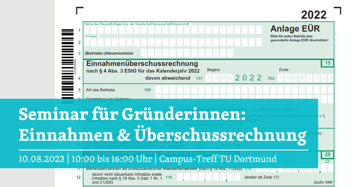 Seminar für Gründerinnen: Einnahmen & Überschussrechnung