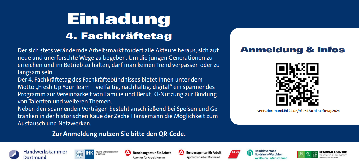Einladung zum 4 Fachkräftetag QR Code
