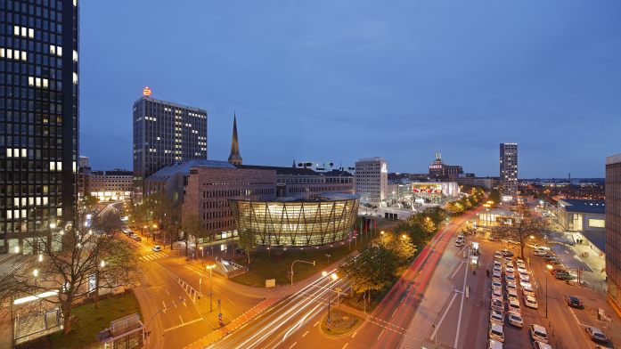 Fussballmuseum Dortmunder U - Panorama - Abend