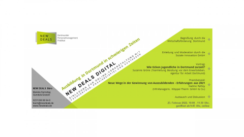 Online Veranstaltung NEW DEALS DIGITAL - am 23. Februar zum Thema Auszubildende suchen und finden