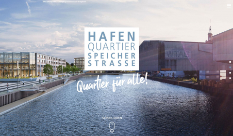 Startseite der Website Hafenquartier Speicherstraße
