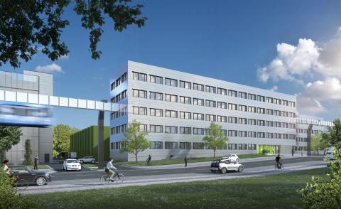 Das Zentrum für Logistik und IT (ZLI) wird auf dem Wissenschafts- und Technologiecampus Dortmund neu gebaut. In diesem Kompetenzzentrum des TechnologieZentrumDortmund werden Startups und Unternehmen aus der Logistik- und Informationstechnologie gezielt unterstützt und gefördert. Die ersten Mieter sollen im Sommer 2026 in das neue Gebäude einziehen. Visualisierung des neuen Zentrum für Logistik und IT (ZLI) auf dem Wissenschafts- und Technologiecampus Dortmund.